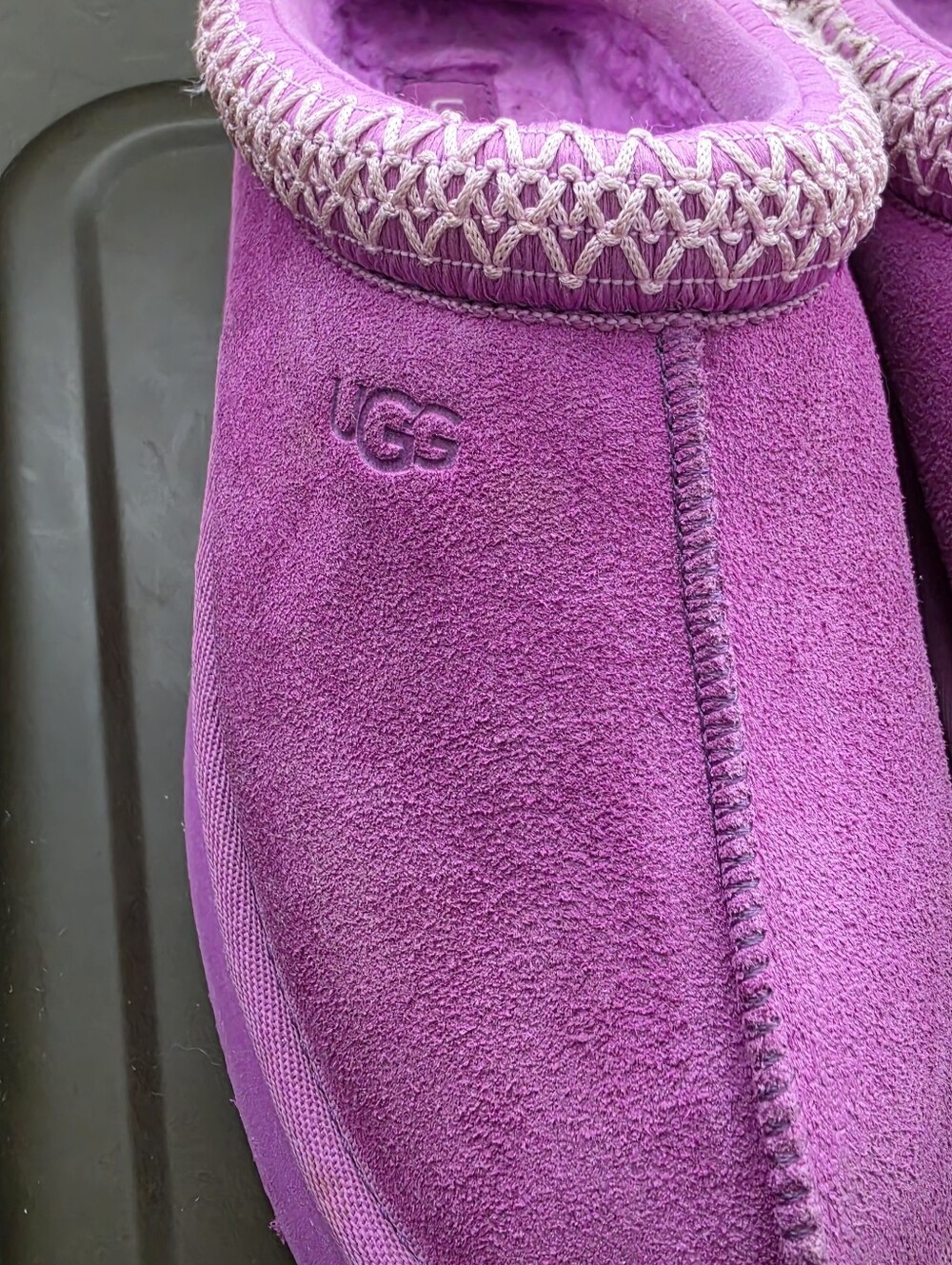 UGG Tasman Slippers Women’s Size 6 Purple Pink Suede Shearling Slip On Shoes - Picture 9 of 11